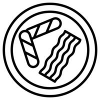 linguiça e bacon ícone linha ilustração vetor