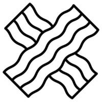 bacon tiras ícone linha ilustração vetor