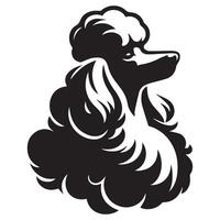 poodle cachorro - uma régio poodle cachorro face ilustração dentro Preto e branco vetor