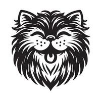 gato logotipo - persa gato com uma brilhante Rosa língua degola Fora dentro Preto e branco vetor