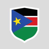 sul Sudão bandeira dentro escudo forma quadro, Armação vetor