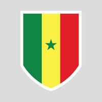 Senegal bandeira dentro escudo forma quadro, Armação vetor