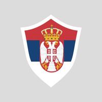 Sérvia bandeira dentro escudo forma quadro, Armação vetor
