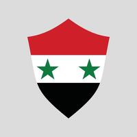 Síria bandeira dentro escudo forma quadro, Armação vetor