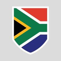 sul África bandeira dentro escudo forma vetor