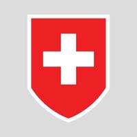 Suíça bandeira dentro escudo forma quadro, Armação vetor
