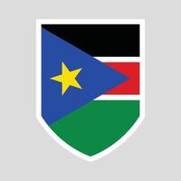 sul Sudão bandeira dentro escudo forma quadro, Armação vetor