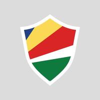 seychelles bandeira dentro escudo forma quadro, Armação vetor