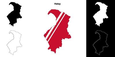 Hatay província esboço mapa conjunto vetor