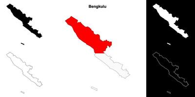 bengkulu província esboço mapa conjunto vetor