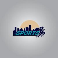 corrida esporte logotipo gráfico ilustração em fundo vetor