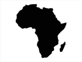 africano mapa silhueta em branco fundo vetor