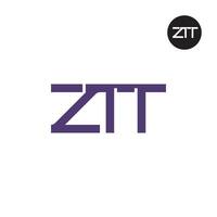 ztt logotipo carta monograma Projeto vetor