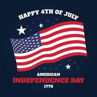EUA independência dia 4º do Julho cumprimento cartão ou bandeira vetor