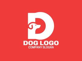 design de logotipo de cachorro letra d vetor