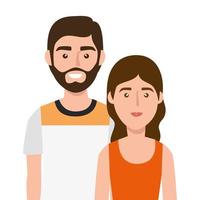 ícone de personagem avatar jovem casal vetor