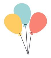hélio balões grupo vôo dentro plano Projeto. feriado e festa decoração. ilustração isolado. vetor