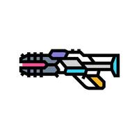 futurista arma cyberpunk cor ícone ilustração vetor