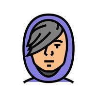 masculino avatar emo cor ícone ilustração vetor