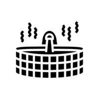 tomando banho sauna glifo ícone ilustração vetor