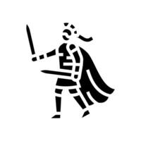 Guerreiro antigo soldado glifo ícone ilustração vetor
