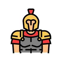 gladiador soldado romano grego cor ícone ilustração vetor
