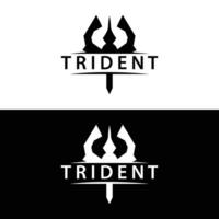 tridente logotipo Projeto lança arma mar rei Poseidon Netuno símbolo modelo vetor