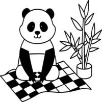 fofa panda coloração Páginas. panda animal esboço para coloração livro. panda linha arte vetor