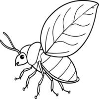 a besouro erro é a inseto. uma Preto e branco coloração livro. coloração Páginas para crianças. inseto coloração Páginas vetor