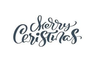 mão desenhada vetor letras texto feliz Natal. escova frase caligráfica isolada no fundo branco. texto para convites de cartões, modelos. ilustração de estoque