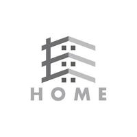 letra e vetor de logotipo geométrico em forma de casa em 3D