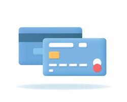 3d crédito cartão ícone. Móvel pagamento, Internet bancário, dinheiro salvando conceito. vetor