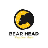Urso cabeça círculo ilustração logotipo vetor