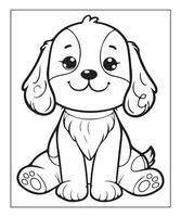 cachorro para colorir para crianças vetor