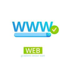 web www para design de conceito. ícone da internet na world wide web vetor