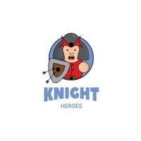 fofa mascote logotipo desenho animado gladiador com escudo e espada.cavaleiro conceito ilustração mascote logotipo personagem vetor