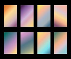 conjunto do gradientes brilhante, suave, pastel gradiente cores desenhos para dispositivos, computadores e moderno Smartphone tela fundos. vetor