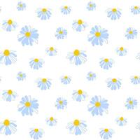 Primavera desatado padronizar linhas do fofa Prado margaridas branco verão modelo florescendo flores silvestres servindo enfeite invólucro tecido papel de parede têxtil mosaico vetor
