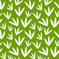 brilhante verde botânico desatado padronizar com branco grama, verão abstrato fundo vetor