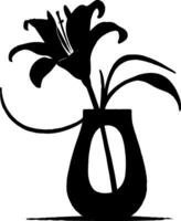 uma cativante silhueta imagem do flor com vaso vetor