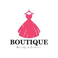 vestir boutique logotipo moda ilustração fêmea corpo Projeto vetor