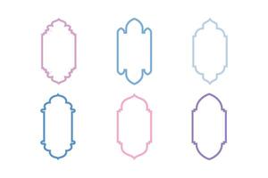 islâmico vertical quadro, Armação Projeto fino linha silhuetas Projeto pictograma símbolo visual ilustração alegre vetor