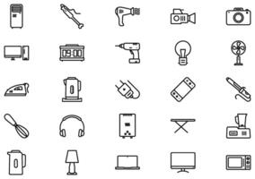 eletrônicos linha ícone pictograma símbolo visual ilustração conjunto vetor