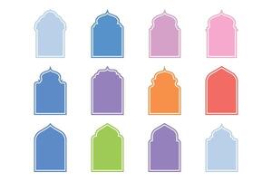 islâmico arco Projeto glifo com esboço Projeto pictograma símbolo visual ilustração alegre vetor