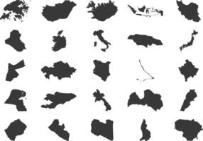 mundo mapas ícone pictograma símbolo visual ilustração conjunto vetor