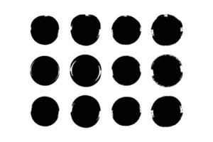 círculo forma preenchidas negrito grunge forma escova acidente vascular encefálico pictograma símbolo visual ilustração conjunto vetor
