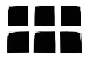 quadrado forma glifo grunge forma escova acidente vascular encefálico pictograma símbolo visual ilustração conjunto vetor