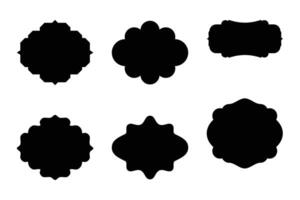 rótulo quadro, Armação forma glifo pictograma símbolo visual ilustração conjunto vetor
