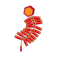 ouro chinês fogo de artifício desenho animado ilustração vetor