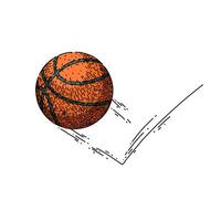 isolado basquetebol bola esboço mão desenhado vetor